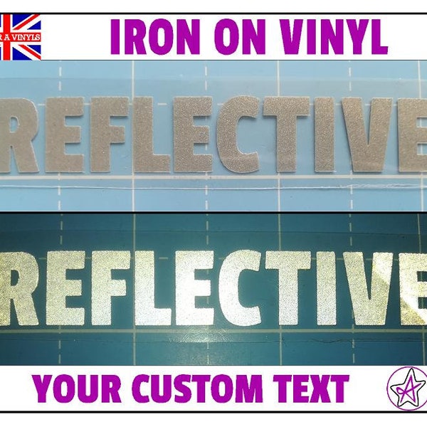 Personalised reflective iron-on vinyl lettering transfer
