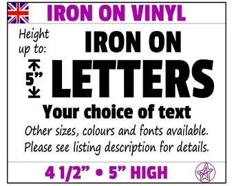 Personalised iron on letters up to 5 inches high, custom vinyl transfer | Letter A Vinyls | Custom Vinyl Lettering