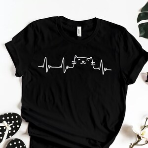 Cat Heartbeeat Shirt, Funny Cat T-Shirt, Cat Mom Shirt, Cat Shirt For Women, Cat Shirt For Girls, Cat Tee, Cat Tshirt