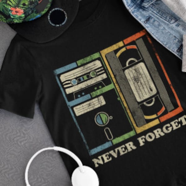 Never Forget Shirt, Cool Tshirts For Men, Cassette Shirt, Techy Gifts For Men, Retro T Shirts, Funny, Sarcastic, Nerd Shirt, Geek Shirt