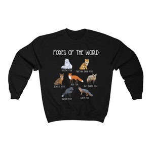 Fox Lover Sweatshirt, Foxes Of The World Sweater, Mens Fox Sweater, Womens Fox Sweatshirt, Fox Lover Gift