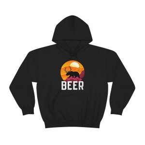 Funny Beer Hoodie, Bear and Deer Hooded Sweatshirt, Mens Funny Drinking Hoodie, Funny Hunting Apparel, Beer Lover Gifts