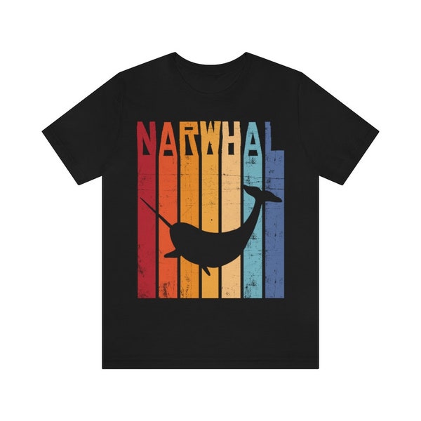 Narwhal Tshirt, Funny Whale Tshirt, Womens Narwhal Lover Shirt, Mens Retro Narwhal Tee, Whale Lover Gifts