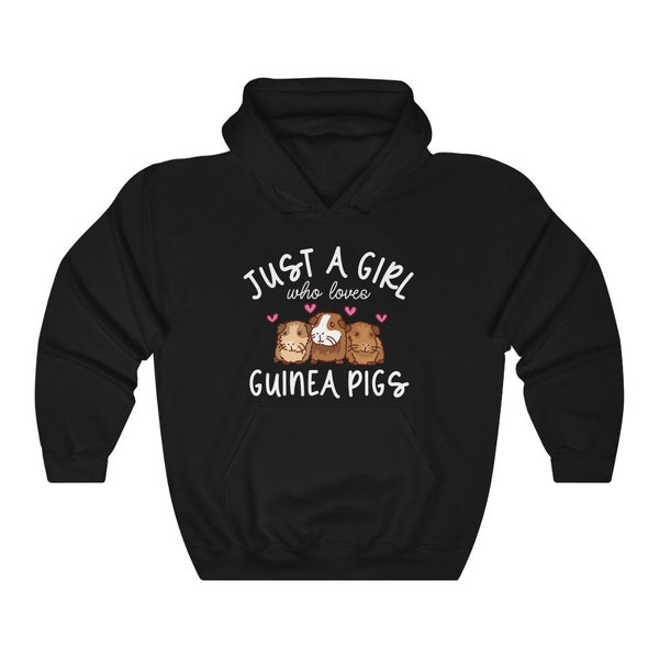 Guinea Pig Hoodied Sweatshirt, Girls Guinea Pig Lover Gift, Womens Guinea Pig Hoodies