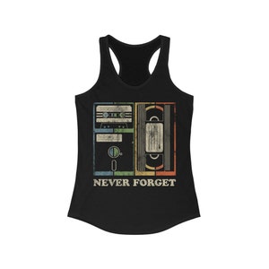 Never Forget Tank Top, Womens Retro 80s Tank Top, 80s Clothes For Women, Retro Vintage Shirts, Womens Racerback Tank