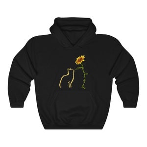 You Are My Sunshine Cat Hoodie, Cat Sunflower Hoodie, Cute Cat Hooded Sweatshirt, Cat Lover Hoodie, Cat Gift, Cat Apparel, Cat Flower