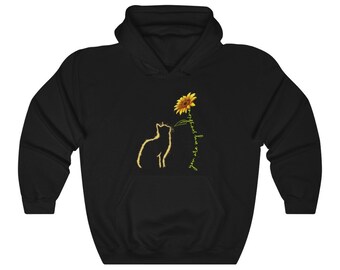 You Are My Sunshine Cat Hoodie, Cat Sunflower Hoodie, Cute Cat Hooded Sweatshirt, Cat Lover Hoodie, Cat Gift, Cat Apparel, Cat Flower