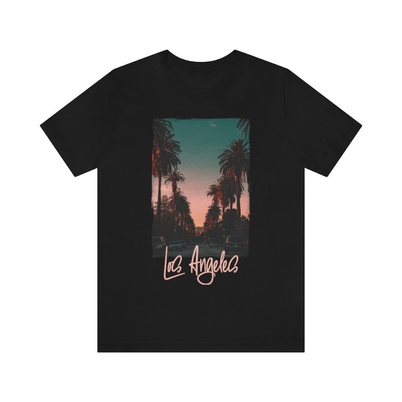 Los Angeles Tshirt, Mens LA Tee, Womens Los Angeles Shirt, Los Angeles Lover t-shirt, California Tourist Gift Black
