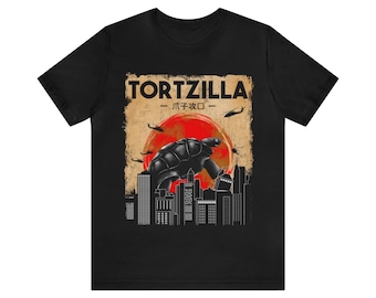 Tortzilla Tshirt, Mens Funny Tortoise T-Shirt, Womens Tortoise Owner Tee, Tortoise Lover Gift, Funny Animal Apparel