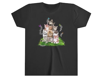 Kids Cat Tshirt, Meowtain of Cats Shirt, Cute Kitten Tshirt, Cat Lover T Shirt, Gift For Cat Lover