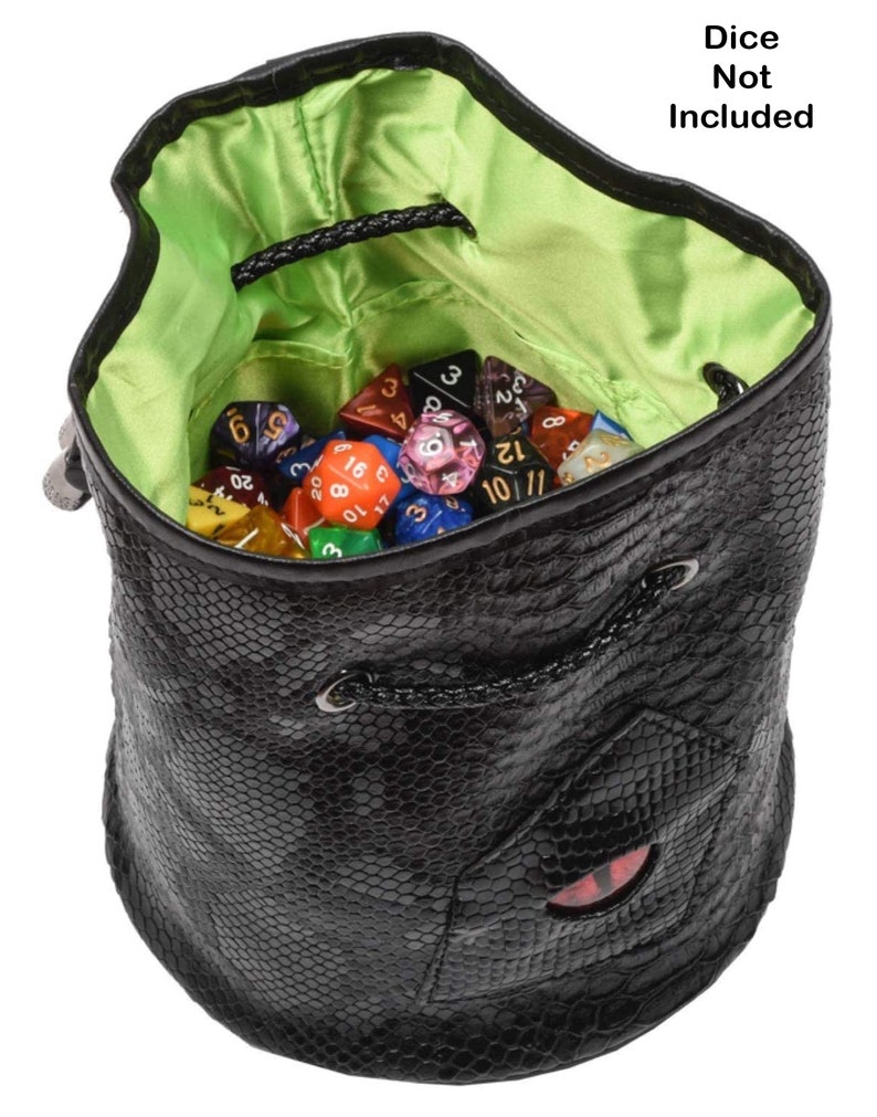 Dnd dice bag with pockets large dice bag with black dragon etsy