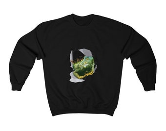 Reptile Sweatshirt, Green Iguana Sweatshirt, Lizard Sweatshirt, Reptile Lover Gift, Lizard Lover Gift, Lizard Apparel, Bella+Canvas