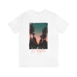 Los Angeles Tshirt, Mens LA Tee, Womens Los Angeles Shirt, Los Angeles Lover t-shirt, California Tourist Gift White