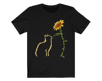 You Are My Sunshine Cat Tshirt, Cat Sunflower Shirt, Cute Cat Shirt, Cat Lover Tshirt, Cat Gift, Cat Apparel, Cat Flower Shirt