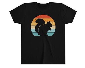Kids Funny Squirrel Tshirt, Squirrel Lover Tee, Squirrel Gift, Retro Squirrel Lover Shirt