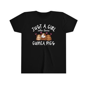 Kids Guinea Pig Tshirt, Girls Guinea Pig Lover Gift, Girls Guinea Pig Tees