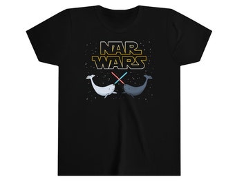 Kids Narwhal Tshirt, Funny Nar Wars Tshirt, Girls Narwhal Lover Shirt, Boys Cool Narwhal Tee, Whale Lover Gifts, Funny Whale Youth Tee