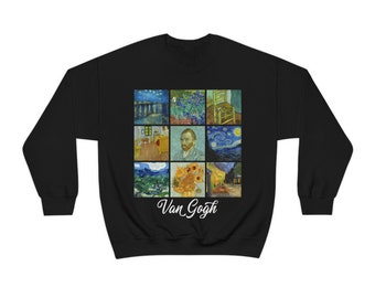 Van Gogh Sweatshirt, Womens Art Lover Sweater, Mens Van Gogh Sweatshirt, Art Student Gift, Artist Apparel