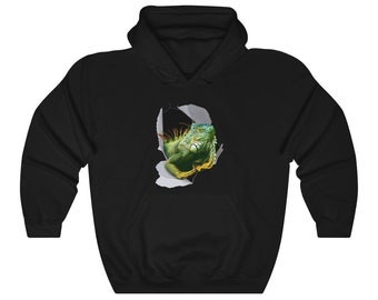 Reptile Hoodie, Green Iguana Hoodie, Lizard Hoodie, Reptile Lover Gift, Lizard Lover Gift, Lizard Apparel, Bella+Canvas