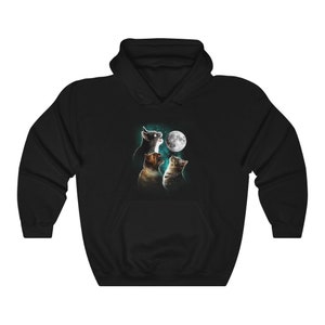 Funny Cat Hoodie, Meowling Cats Hooded Sweatshirt, Womens Cat Apparel, Mens Cat Clothing, Cat Lover Gift