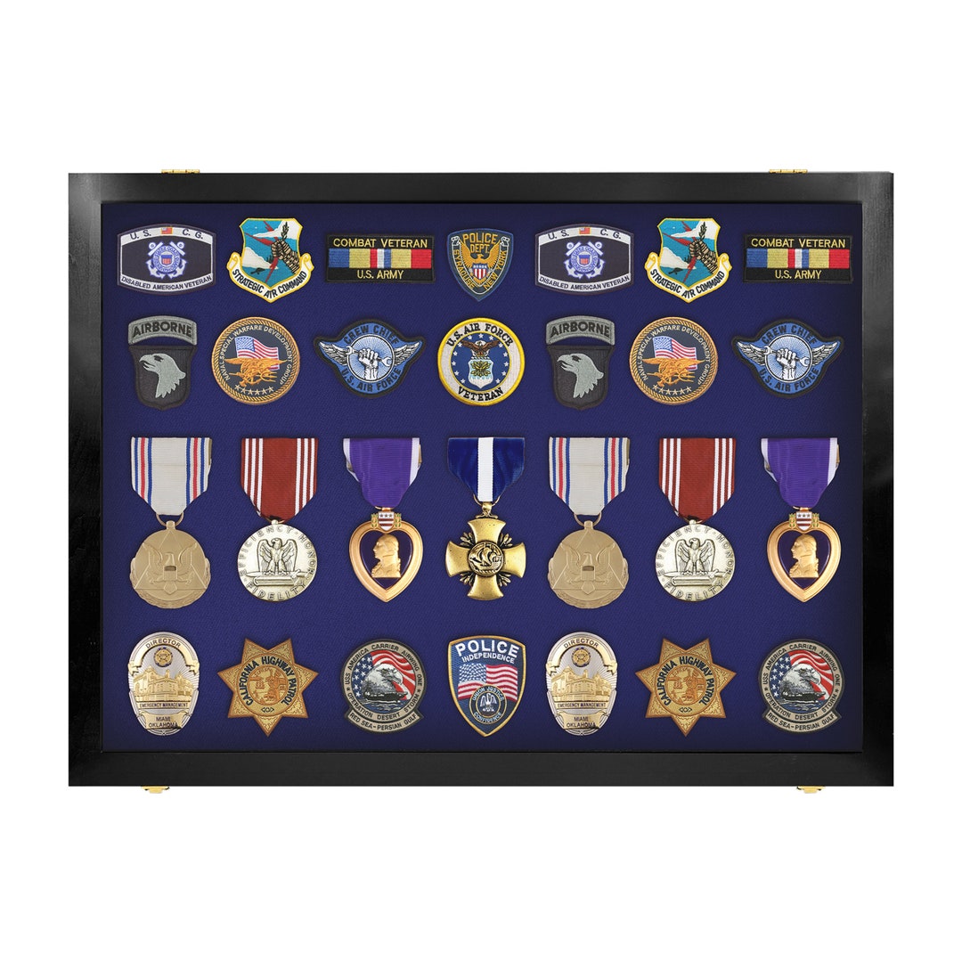 Pin Display Case & Medal Display / Shadow Box for Military / Police ...