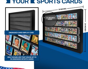baseball card display case 50 9-Card Wall Mount Display Case for 35pt Trading Cards (UV ONE-TOUCH Ma