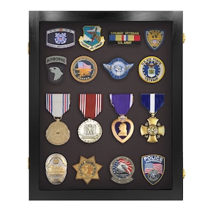 Medal Display Case & Pins Display Case / Military / Fireman / Police / Boy Scout Patches / Made in the US
