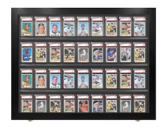 PENNZONI Sports Card Display Case, Holds 36 Graded Sports Cards, PSA Graded Card Display Case for Sports & Playing Cards