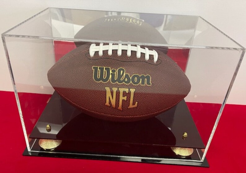 Acrylic Football Display Case With Black Acrylic Baseacrylic Etsy