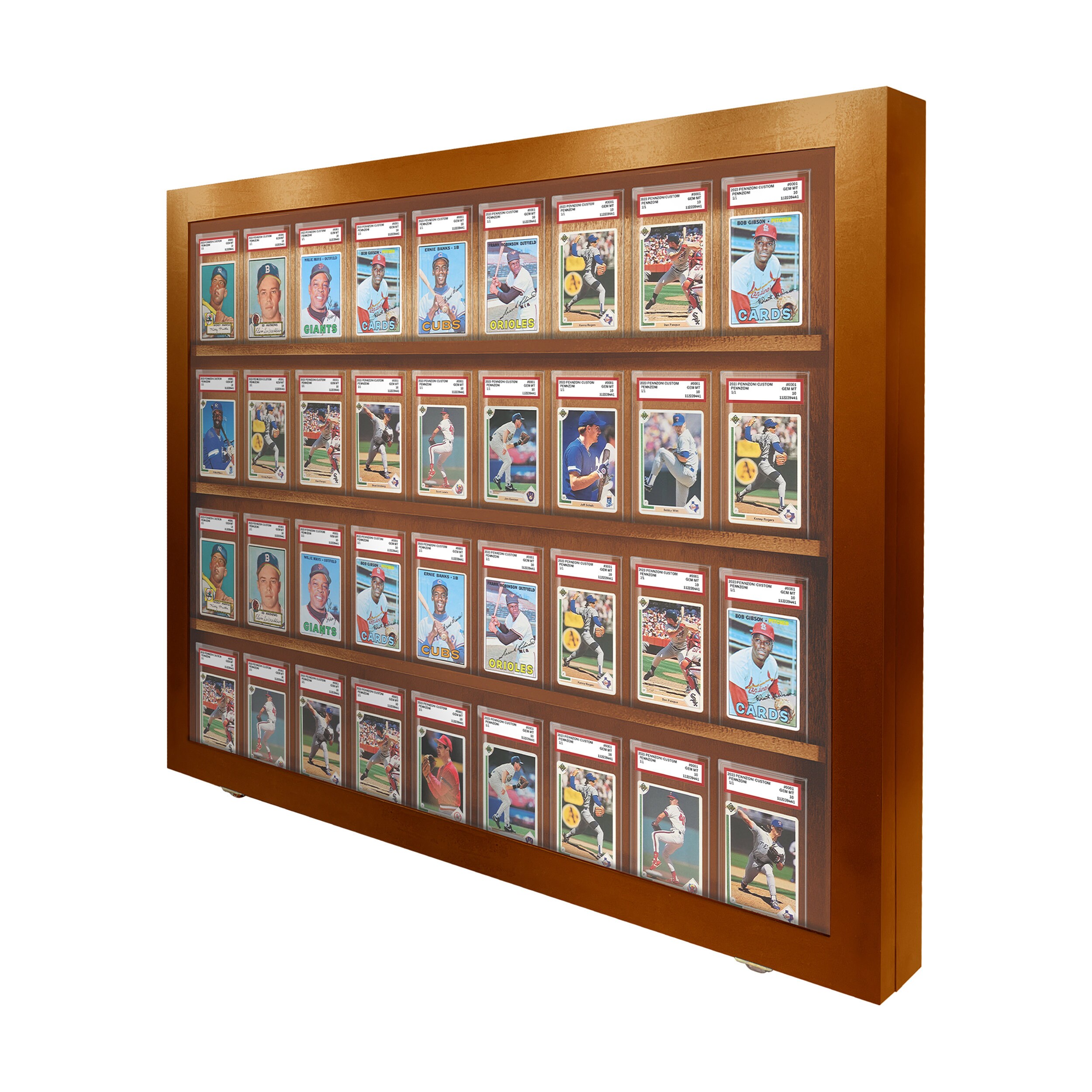 20 card display case Sport/Collectible Trading Cabinet Cherry It has two sections of tabletop display case Graded Card Display Case Horizontal