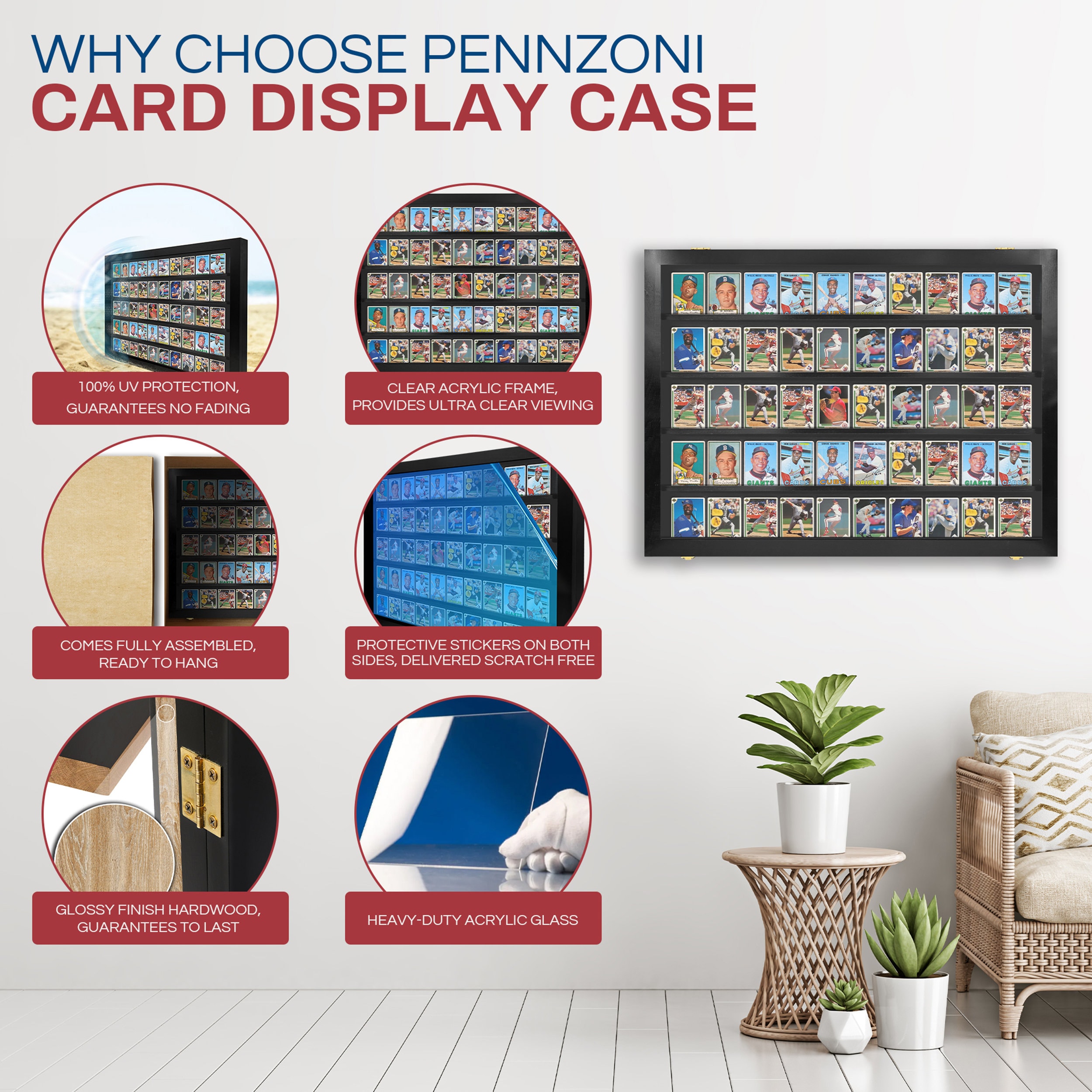baseball card display case uv protection VEVOR 35 Graded Black Sports 24.3x30.5x2.1in. Card Display Frame Clear View PC Glass Lockable QYZSKJZX24338KR8ZV0 the frame boasts a sleek matte black finish thats fade 12 Graded PSA- Cards Display