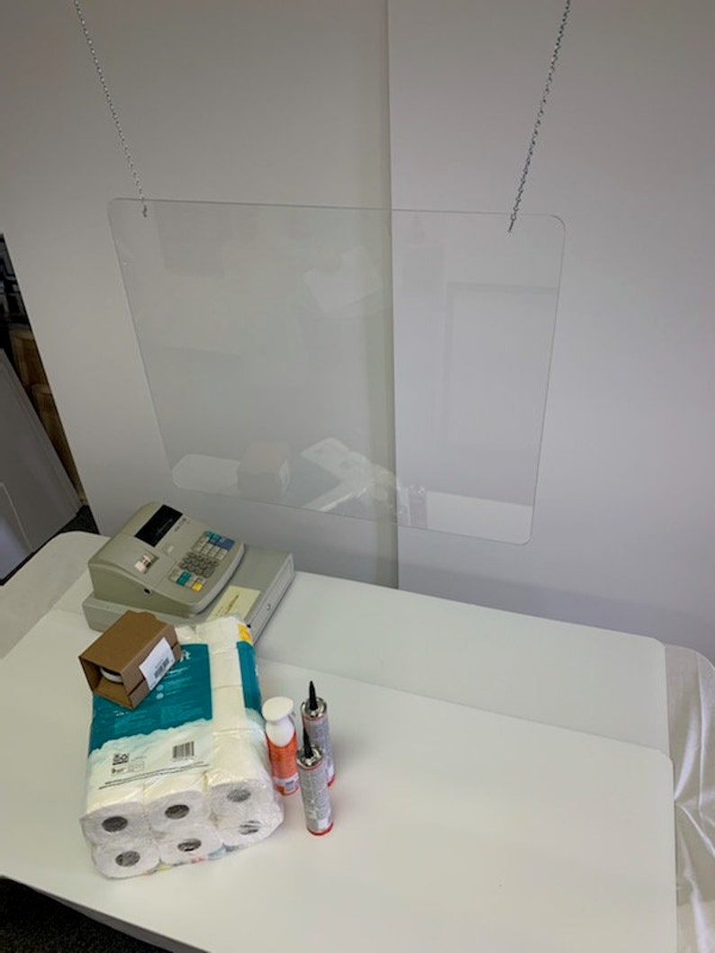 Hanging Acrylic Plexiglass Shield for Counters 36 x Etsy
