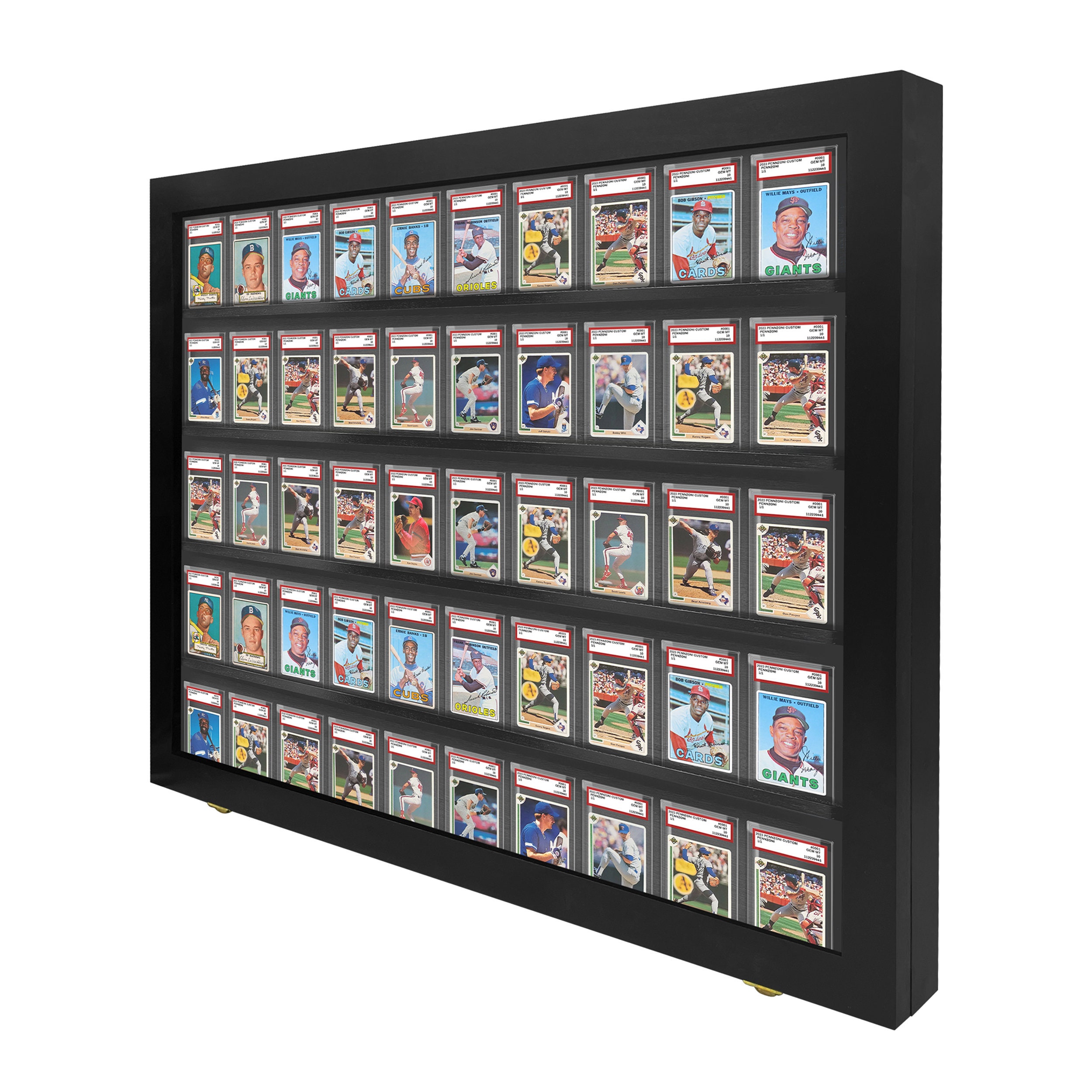 best sports card display case Black 24 in. x 31 in. Sports Card Display Frame Case, Baseball Card Display Case, Graded Cards Display (2-P Vertical) HD-VER-CF2P