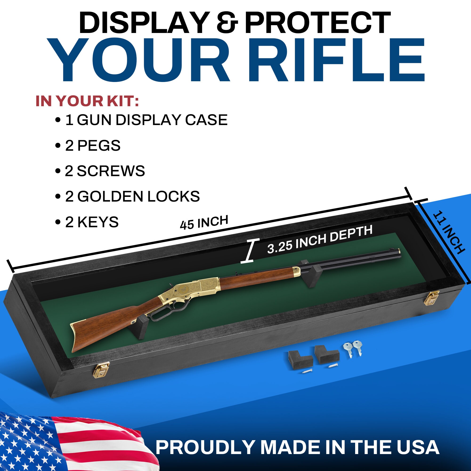 Rotating Rifle Display Case PENNZONI Gun Display Case, Rifle Display Case, Gun Display Case for ...