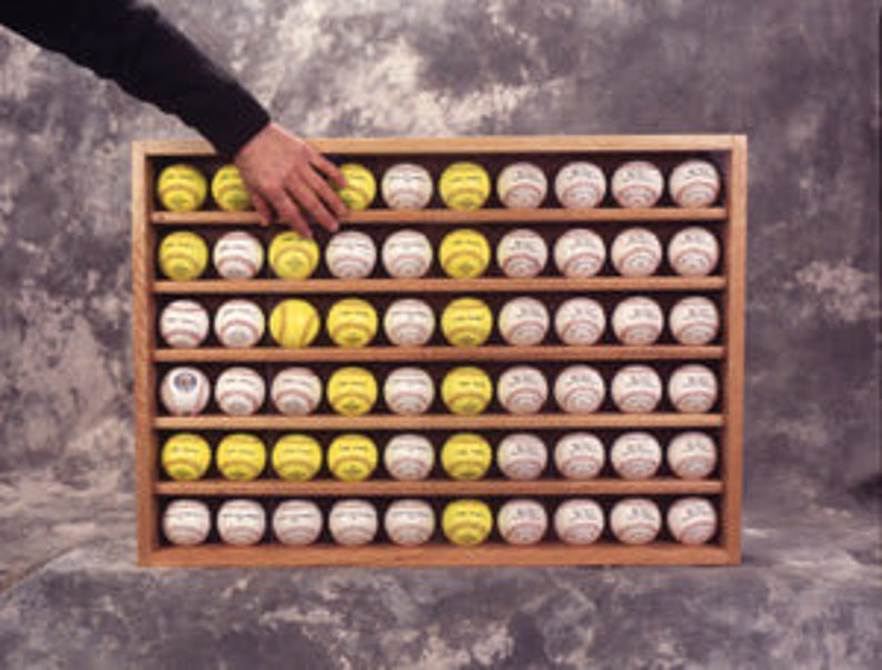 PENNZONI Baseball Display Case, Baseball Ball Case, Hockey Puck Display Case, Clear Acrylic Box Baseball Holder Holds 60 Balls image 2