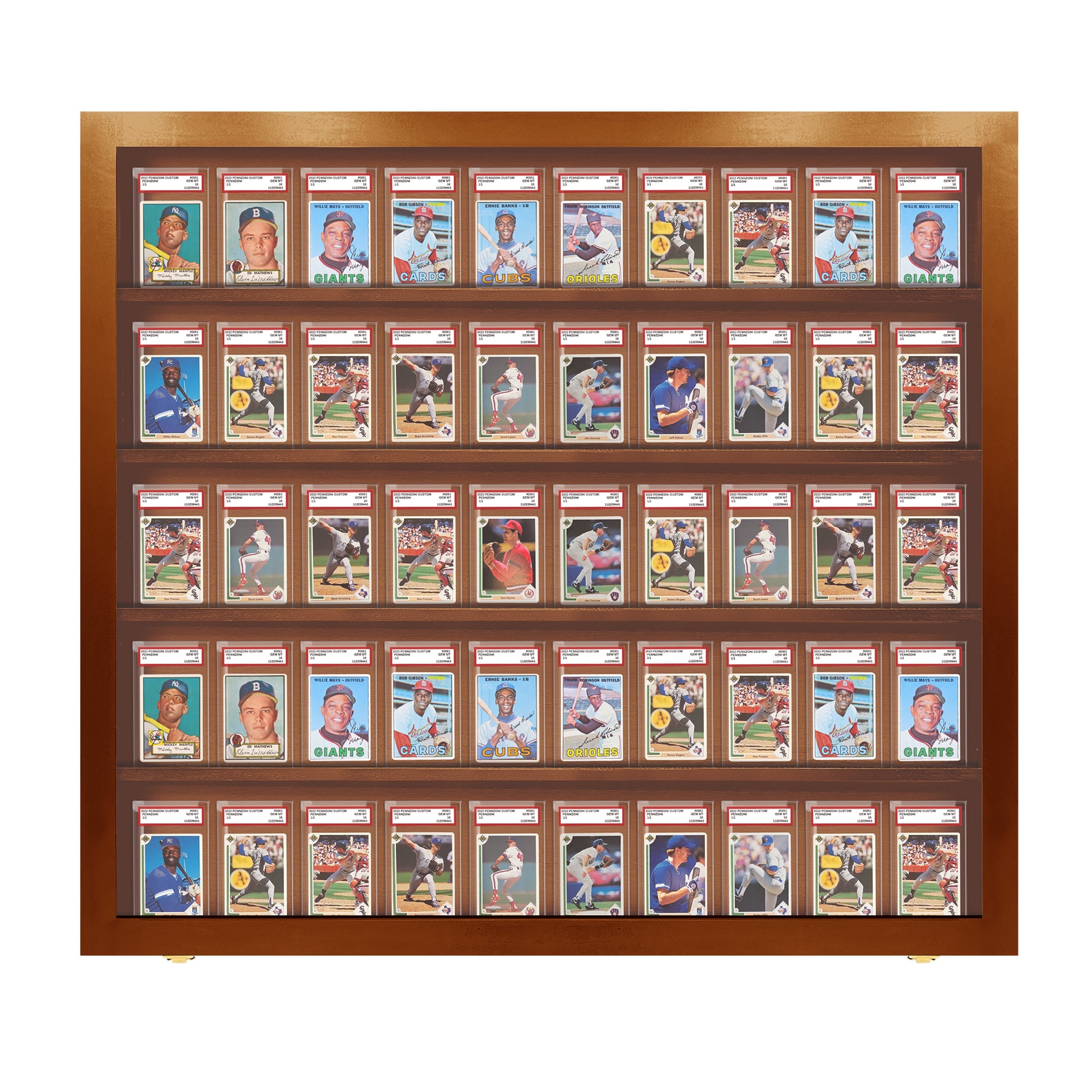 PENNZONI Baseball Card Display Case - Holds 50 Graded Cards With UV Protection