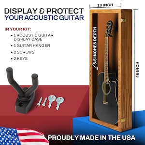 Guitar Display Case Solid Hardwood Acoustic Guitar Display Case bild 4