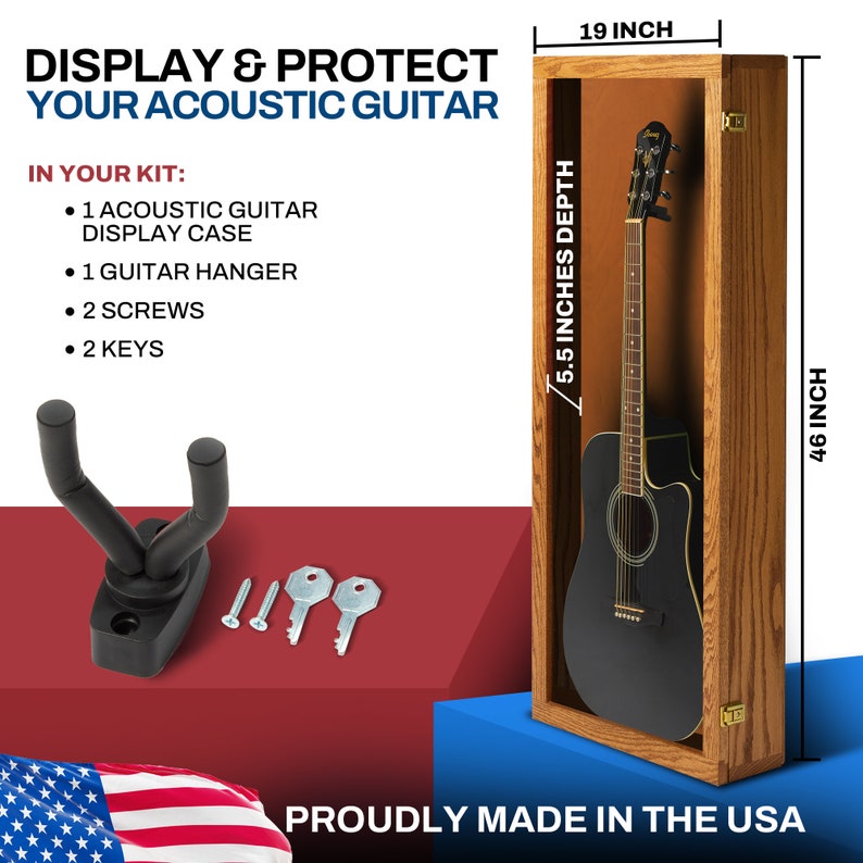 Guitar Display Case Solid Hardwood Acoustic Guitar Display Case bild 4