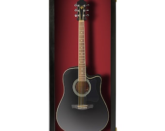 Vitrine pour guitare acoustique en bois dur massif