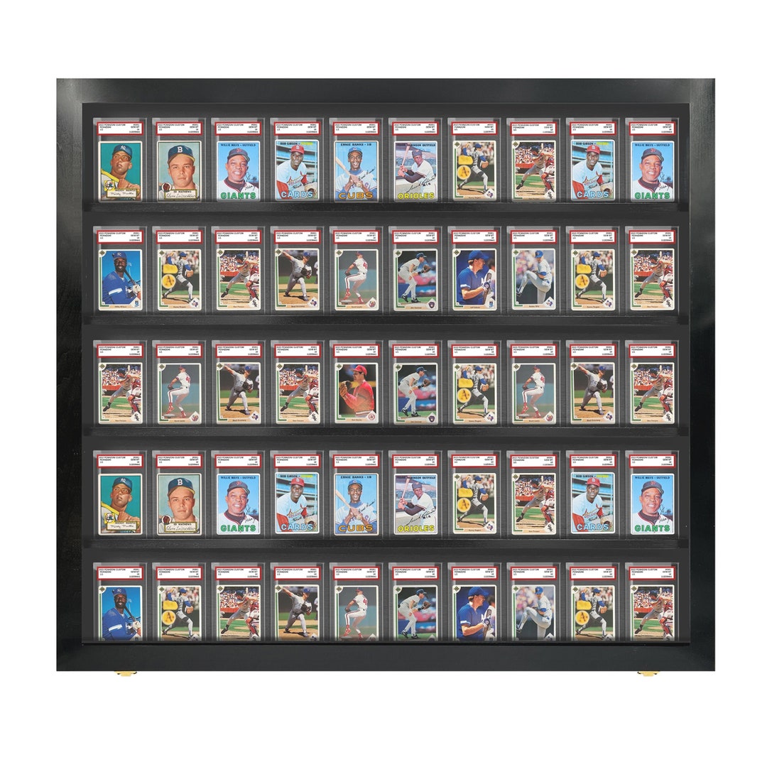 PENNZONI Sports Card Display Case, Holds 50 Graded Sports Cards, PSA