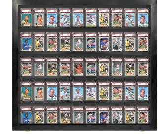 PENNZONI Sports Card Display Case, Holds 50 Graded Sports Cards, PSA Graded Card Display Case for Sports & Playing Cards