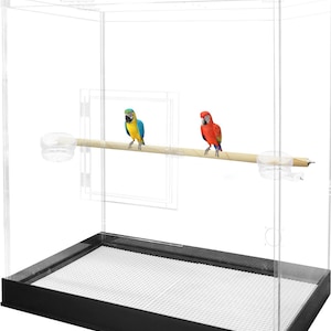 Bird Cage, Parrot Cage, Macaw Cage, Parakeet Cage, Cockatiel Cage, Budgie Cage, No Base, Large Acrylic
