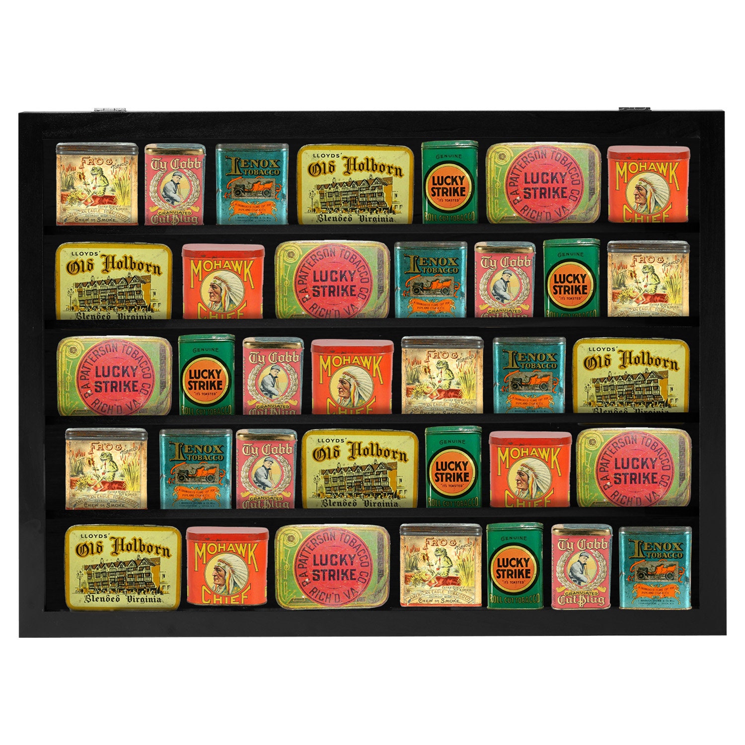tobacco tin display Tobacco Tins Display Case/pipe Tobacco Tins Display Box/tobacco Tins  Collection