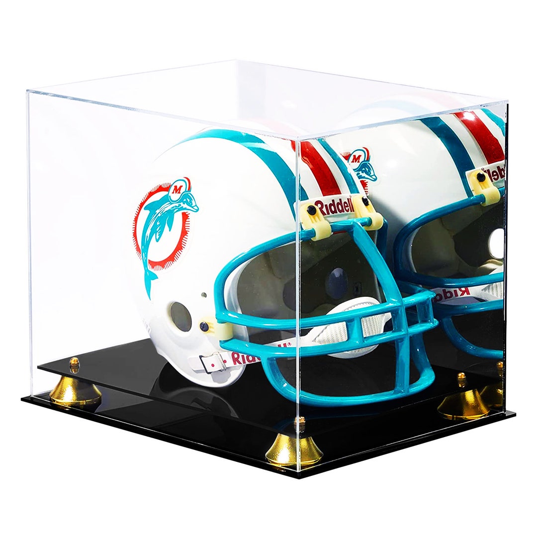 PENNZONI Fullsize Helmet Display Case, Football Helmet Clear Display Box, Clear Acrylic Helmet
