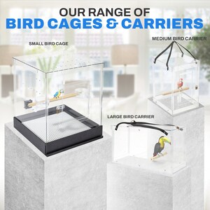 Porta pájaros para guacamayos totalmente acrílico / Acrílico reductor de ruido / Acrílico de primera calidad / Fabricado en EE. UU. imagen 6