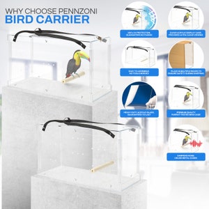 Porta pájaros para guacamayos totalmente acrílico / Acrílico reductor de ruido / Acrílico de primera calidad / Fabricado en EE. UU. imagen 3
