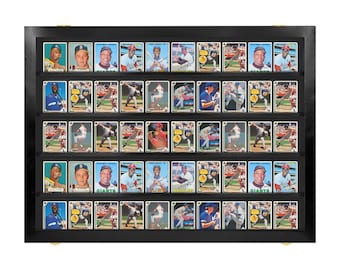 Baseball Card display case / Wall mount Sports Card Display/ Holds 50 ungraded / 4" Cards / Made in the USA / P306B