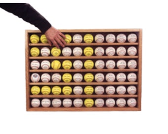 PENNZONI Baseball Display Case, Baseball Ball Case, Hockey Puck Display Case, Clear Acrylic Box Baseball Holder (Holds 60 Balls)