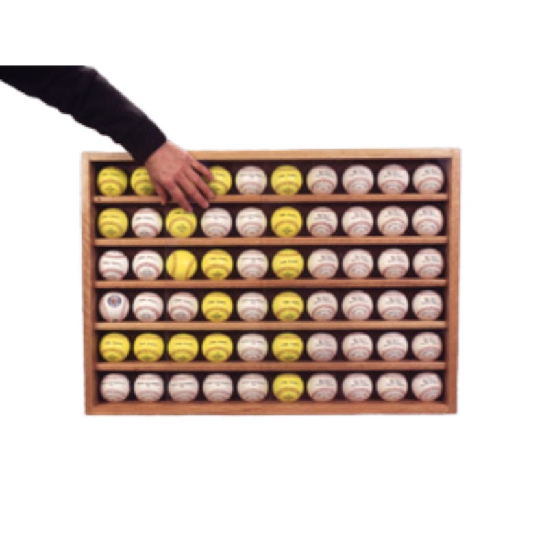 PENNZONI Baseball Display Case, Baseball Ball Case, Hockey Puck Display Case, Clear Acrylic Box Baseball Holder Holds 60 Balls image 1
