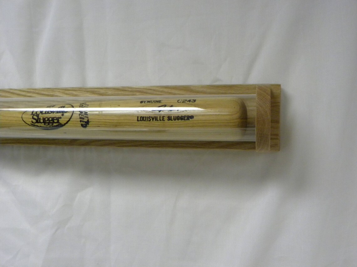 Baseball Bat Display Case Real Wood Oak Single Bat Case Solid Etsy